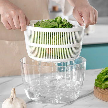 LMETJMA 3L Easy-Press Salad Spinner